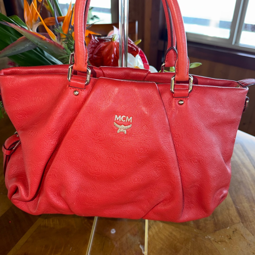 Mcm Vibrant Red Tote Bag